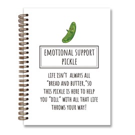 foedor Emotional Support Pickle Notebook Journal,Positive Pickle College Ruled Spiral Notebook for Offices Schools Classrooms,Inspirational Gifts for Work School Student Teacher