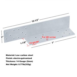 6 Pcs 10-1/2" L x 1-7/8" W x 2" H Right Drag-Strut Connector,14 Gauge,for Connecting Truss to Shearwall