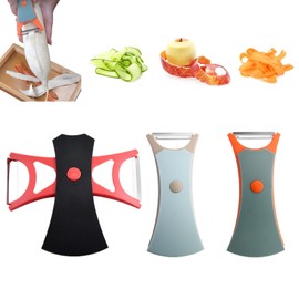 FJYXCHENXM 2 In 1 Fruit Peeler,3 PCS New Peeling and Shredding Peach Peeler Veggie Peeler Multifunctional Fruit Peeler Potato Peeler with Carbon Steel Blade for Kitchen(Orange, Gray, Black)