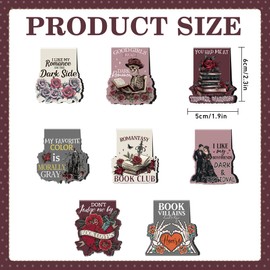 Dark Romance Magnetic Bookmarks: 8 Pcs Gothic Skeleton Magnet Book Marks, Dark Romance Merch, Romantasy Page Markers Clips, Bookish Gifts Reading Women Book Lovers