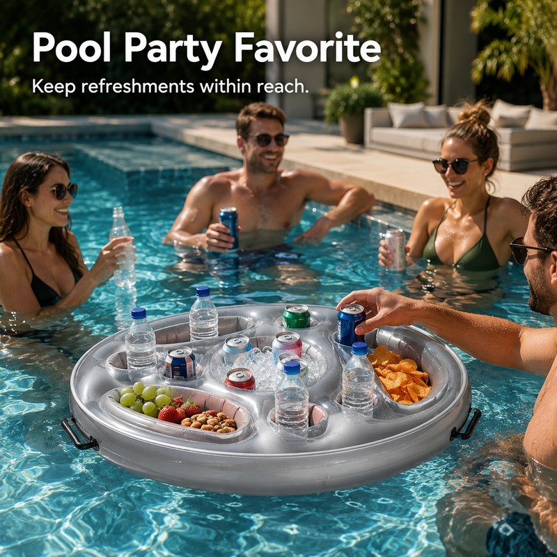 Inflatable Pool Floating Tray for Drinks & Snacks – PVC