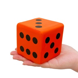 funnysquee 3.15 Inches Foam Dice Toy: A Fun-Filled, Kawaii Dices Educational Toy for Kid Board Game and Learning Sessions (Fortunate Orange)