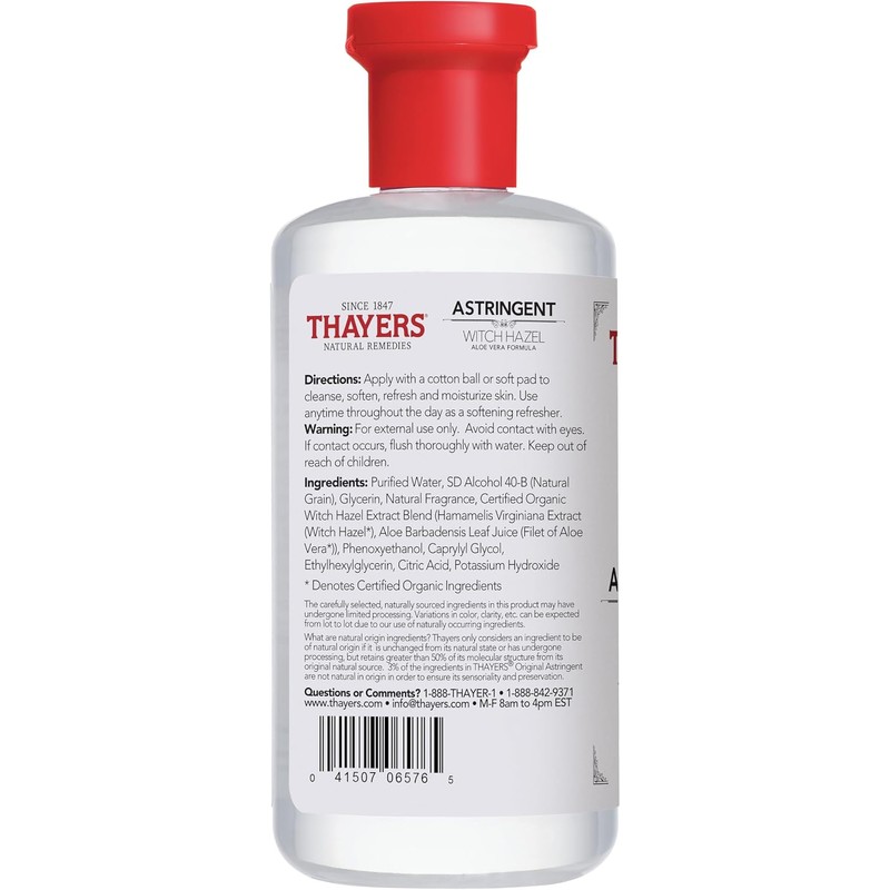 Thayers Astringente original de hamamelis con fórmula de aloe vera,