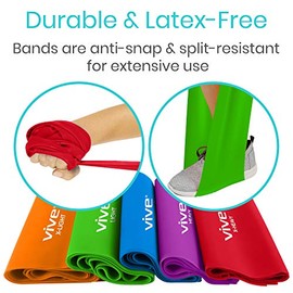 Vive - Bandas de resistencia para entrenar (5 unidades) - Kit de resistencia para ejercicio y entrenamiento, bandas elásticas para fisioterapia, pilat