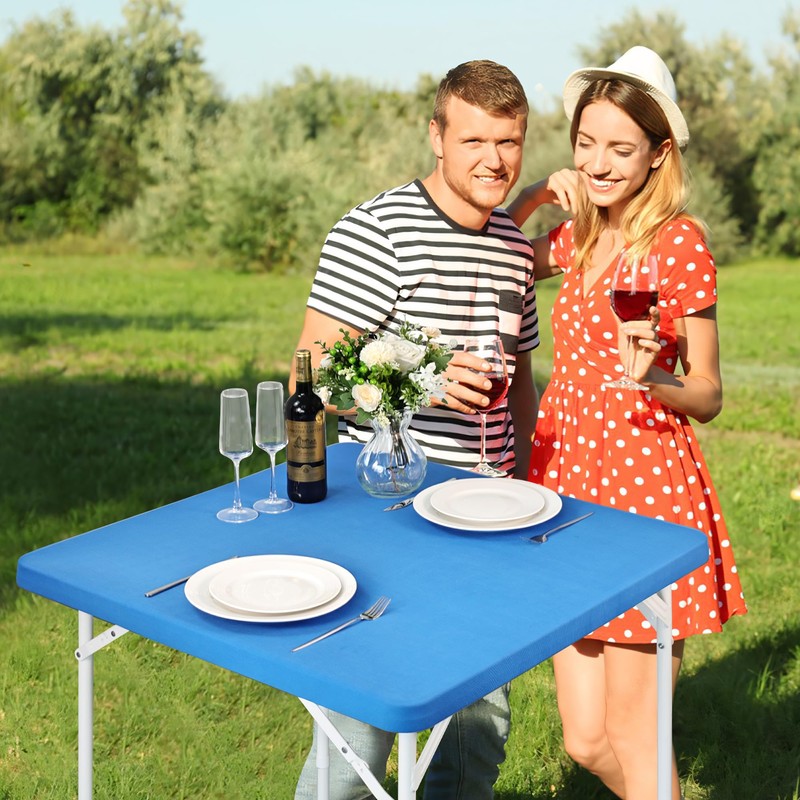 Monibana - Mantel cuadrado ajustable para tarjetas, mantel elástico, 42