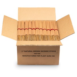 100 Unscented (Light Brown) Incense Sticks 11 inch - 100% Natural Joss and Bamboo 11" Punk Blanks - for DIY Aromatherapy Incense Making.