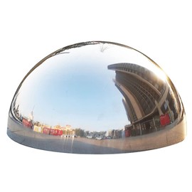 HomDSim 15 cm/6 inch Diameter Half Gazing Globe Mirror Ball,Silver 304 Stainless Steel Hollow Polished Reflective Smooth Garden Sphere,Colorful and Shiny Addition to Any Garden or Home