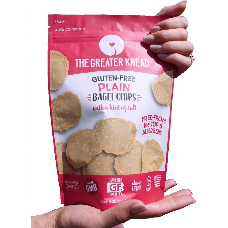 Greater Knead Gluten Free Bagel Chips - Plain, Vegan, non-GMO,
