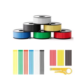 PUDKLE 18 Gauge Wire 98ft,Stranded Silicone Electrical Wire Spool 18 AWG,16.4ft/5m 6 Colors,Flexible Tinned Copper Hook up Wire Kit for LED,RC Models,DIY Projects,Electrical Wiring,Automotive,200°C