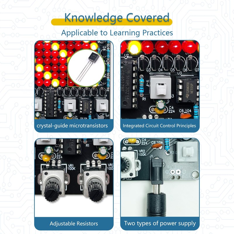 EIELE Multi-Directional Adjustable Running Light Soldering Practice Kit LED Light