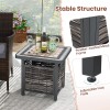 Costway 21.5 Inches Outdoor PE Rattan Side Table w/ Resin