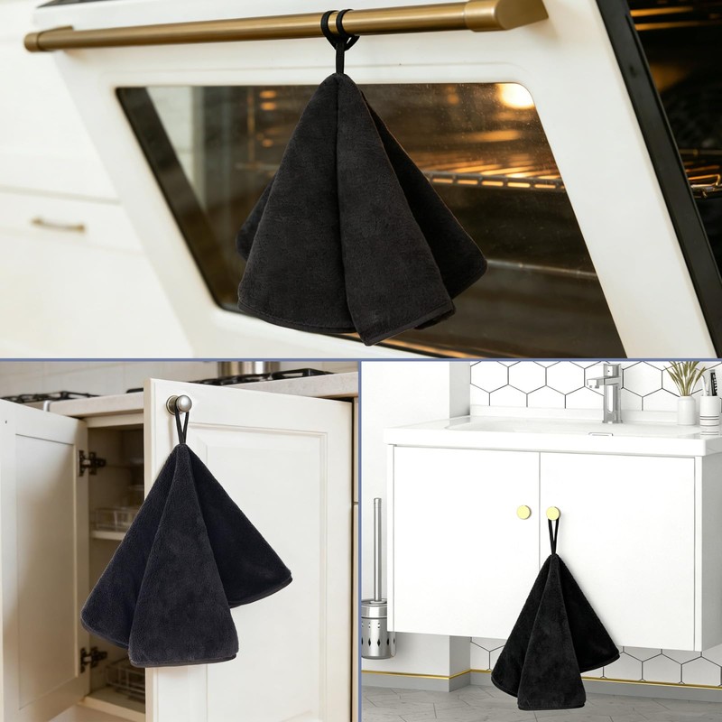 Hipruict Hanging Hand Towels with Loops, 4 Pcs Hand Towels