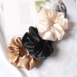 Silk scrunchie hair tie scrunchie hair band hair scrunchie bun / 실크 곱창 머리끈 스크런치 곱창밴드 헤어슈슈 똥머리