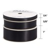 Ribbli 3 Rolls Double Faced Solid Satin Black Craft Ribbon,Total