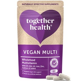 Vegan Multi VIT & Mineral – Together Health – Supports Vegan & Vegetarian Diets – Whole Food Nutrients – Vegan Friendly – Made in The UK – 60 Vegetable Capsules