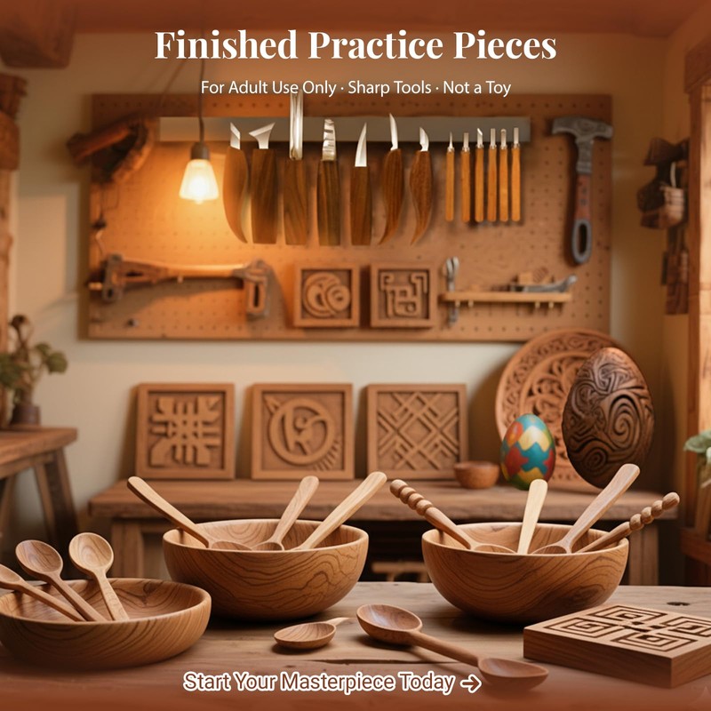 COZYGIFT Whittling Kit for Adult Beginners, 29Pc Wood Carving Tools
