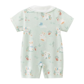 gurcooc Baby Boys Girls Romper Newborn Short Sleeve Bodysuit Cartoon Jumpsuit Summer Onesie Outfit Set, 0-18 Months, Green, 6 - 9 months