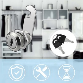 XINMEIWEN 5 Pieces Cabinet Cam Lock Set Keyed Alike 20mm Cam Locks, Cylinder Lock Secure Your Filing Cabinet, Drawer, Mailbox, RV Door and Toolbox