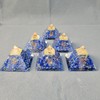 Harmoniekraft Agate Orgonit Pyramide XL groß blau Lapis Lazuli 90-95mm