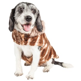 Pet Life Luxe 'Tira-Poochoo' Tiramisu Patterned Mink Dog Coat Jacket
