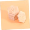 TEHAUX 10pcs Polygonal for DIY Crafts Solid Pine Hexagon Shaped