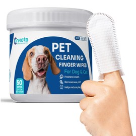 Conkote Dog Ear Wipes, Pet Ear Wipes Finger for Dog & Cat, Reduce Plaque and Tartar, Ear Wipes for Cat Remove Ear Wax, Dirt and Debris Freshens Breath, 50 Count