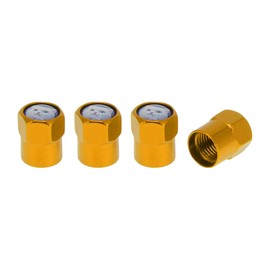 RATCHROLL 4 Pcs Tire Valve Stem Caps Stylish 8x13mm Tyre Valve Dust Covers Cute Cat Pattern Gold Tone Aluminum Alloy Epoxy Resin