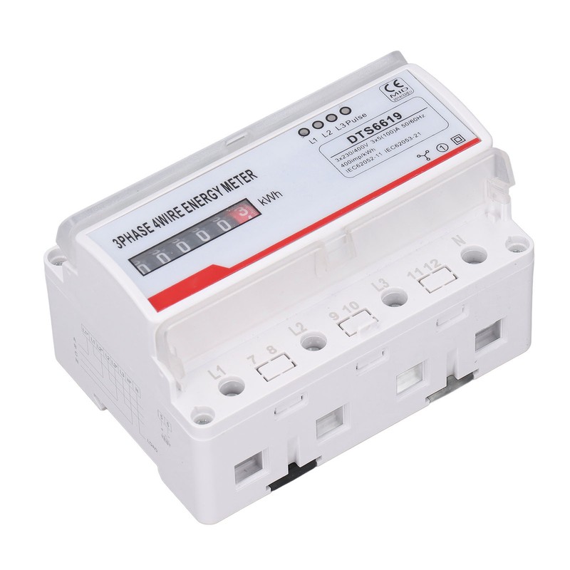 Power Consumption Meter 3 Phase 4 Wires 35mm Rail Mounting
