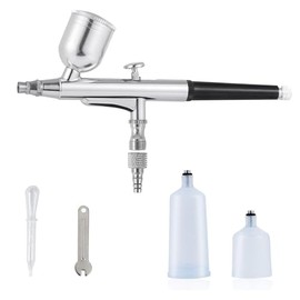 imyyds Airbrush Gun Only, 0.3mm Copper Airbrush Kit Dual-Action Gravity Feed Airbrush Set with a 7cc Metal Cup, 20cc Plastic Cup, 40cc Plastic Cup, Wrench and Dropper
