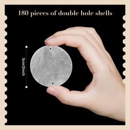 Wesiti Capiz Shells Round Natural 2 Inch Sea Oyster Shells for Crafting with 2 Holes for Wind Chimes DIY Craft Hanging(120 Pcs)