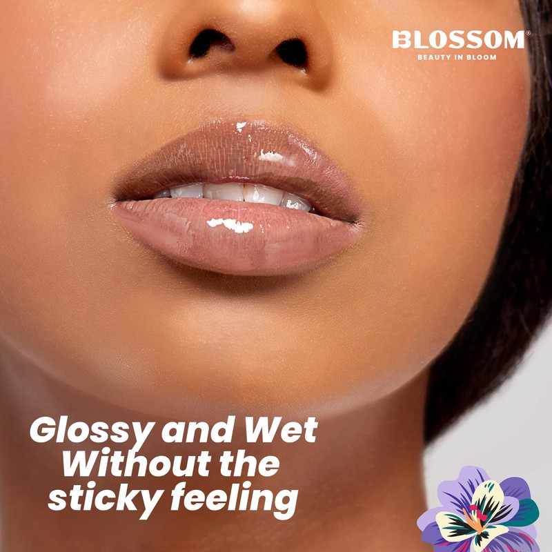 Blossom Lip Gloss Tubes, Watermelon Scented Thick Clear High Shine
