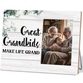 Great Grandparents Picture Frames,Great Grandkids Make Life Grand Wood Photo Frames for 4x6 Photos