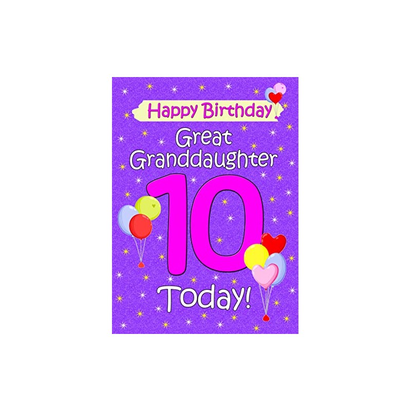 Great Granddaughter 10th Birthday Card (Lilac)