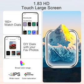 GADIXY Smart Watches for Women(Make/Answer Call),1.84inch Fitness Tracker for HR/BP/SpO2/Sleep Monitor,Watch for Women Android/iOS Siver Grey