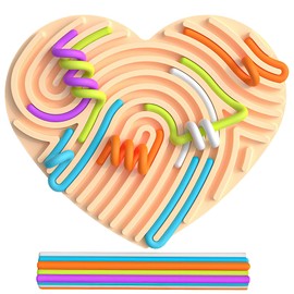 Heart Shaped Sensory Activity Board Toy - Montessori Fidget Toy for Kids & Adults, Calming Anxiety, ADHD and Autism