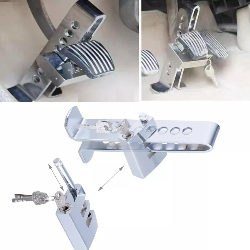 Bloqueador Traba Pedal Auto Antirrobo Seguridad + Candado