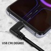 GELRHONR Gold Plated Short Left Angle USB Type C Cable,