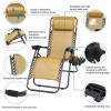 NewHome 2x Relax Recliners Patio Chairs Adjustable Steel Mesh Zero