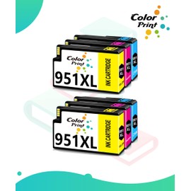 Color Print Compatible 951XL Ink Cartridge Combo Pack Replacement for HP 950 951 Color Ink 950XL for Office Jet 8600 Pro 251dw 276dw 8100 8610 8615 8620 8625 8630 Printer (6-Pack,2 Y, 2 M, 2 C)