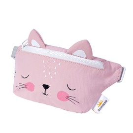 SUNVENO Baby Bum Bag Waist Bag for Children Boys Girls Great Gift for Toddlers in Nursery, Pink Cat, cute cartoon