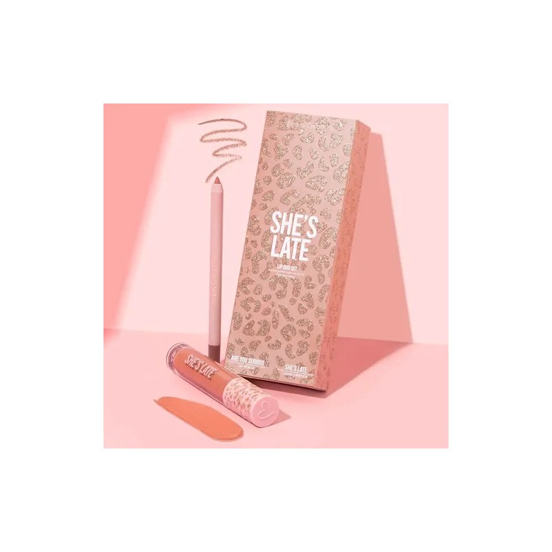 Kit Labial Mate Beauty Creations Availabilippy + Delineador Color She´s
