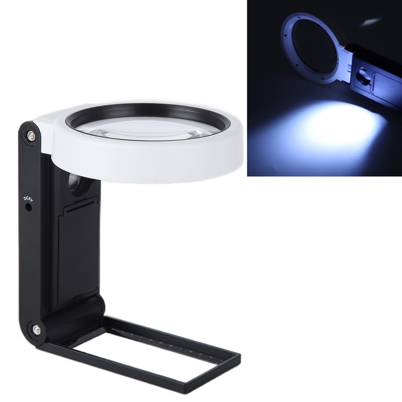 TH‑7018A Multifunctional Magnifier with LED Light Handheld Foldable Magnifying Glass