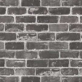 Grey Brick Peel and Stick Wallpaper 17.5"×120" Gray Faux Brick Contact Paper Removable Self Adhesive Vinyl Waterproof Wallpaper for Bedroom Fireplace Backdrop Accent Wall