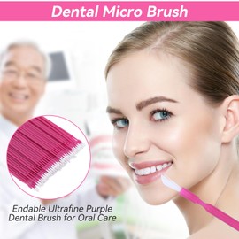 Cepillo micro dental de 100 PCS, cepillo dental púrpura ultrafino flexible para el cuidado bucal