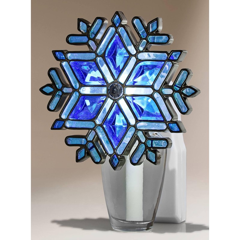 Stained Glass Snowflake Nightlight Wallflowers Fragrance Plug Light Up Bath