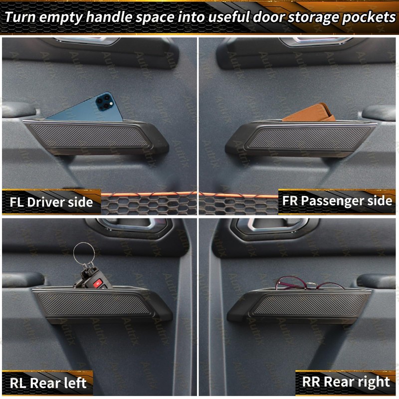 Autrix Door Handle Storage Organizer Compatible with 2021-2026 Ford Bronco