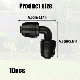 Menibeuty Gardena Irrigation System Connectors, 90° Degree Bend, Angle Connector, Drip Hose Connector, Micro Drip System, L-Piece, Pack of 10