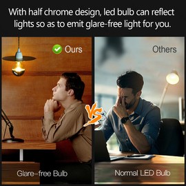 KarlunKoy Large Half Chrome Light Bulb,Dimmable 8W (80W Eqv.) LED Edison Bulbs,Anti-Glare G95 Globe Shape Decorative LED Decorative Bulb,Half Blue Dipped Reflected Soft White E26 Base, Pack of 2