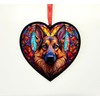 Image Industry German Shepherd Stained Glass Effect Heart Suncatcher -
