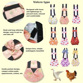 6 Pieces Chicken Diapers for Hens, Diapers for Pet Ducks, Pet Duck Supplies, Goose Clothes, Washable Pet Diapers with Bow Tie for Poultry (S, 6 Pieces)